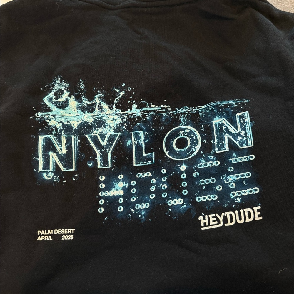Coachella Nylon House Hey Dude Black Hoodie - Picture 2 of 5